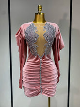 Luxury Birthday Dress Sparkly Crystals Sexy Mesh Velvet Short Dress 2025 Women Elegant Evening Party Nightclub Stage Costume